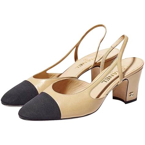 chanel black and tan heels|Chanel slingback price euro.